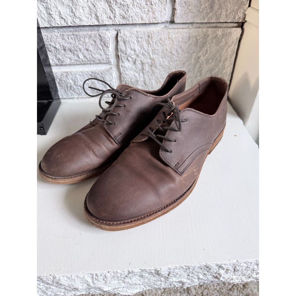 Frye Men's Lace Up Oxford Derby Brown Leather Dress Shoes Size 7.5D
